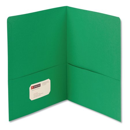 Smead Two Pocket File Folder 8-1/2 x 11", Green, PK25 87855